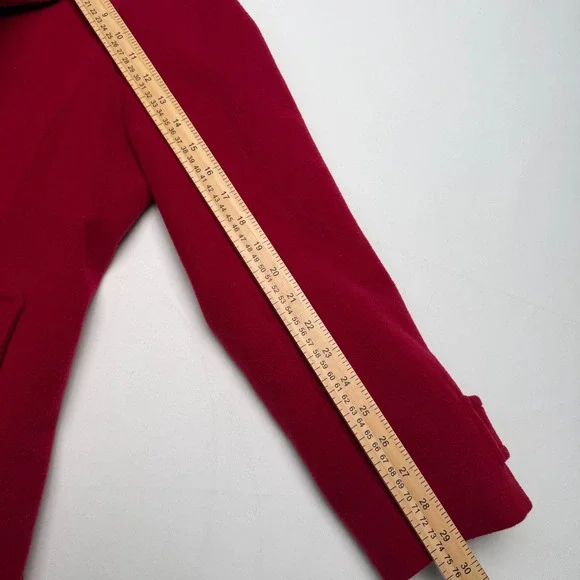 Red LL Bean Lambswool Thinsulate Coat 12P Petite Winter‎ Quiet Luxury Vintage - Picture 9 of 12